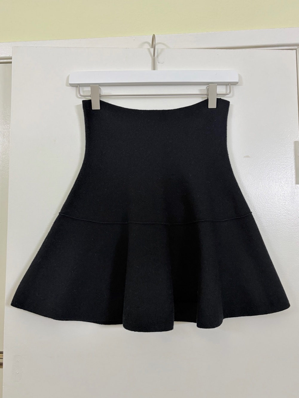 Zara Knit Black High Waist Knit Mini Skirt Size S Fit & Flare Coquette Preppy